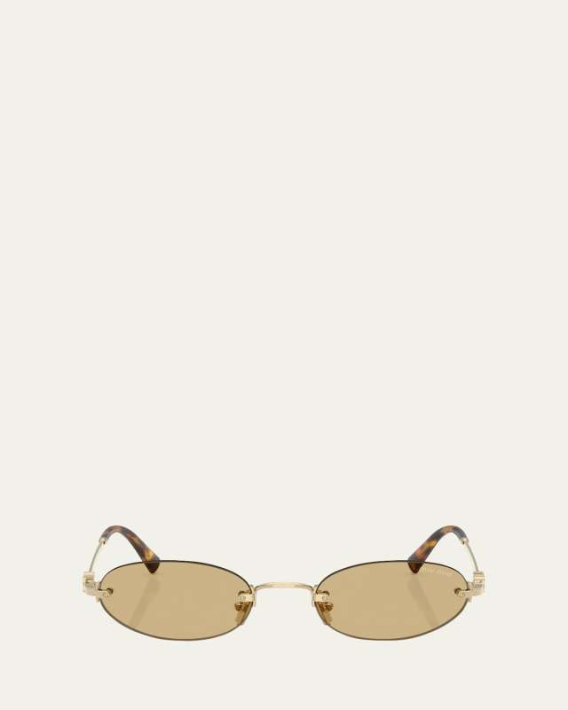 MU A54S Metal Oval Sunglasses